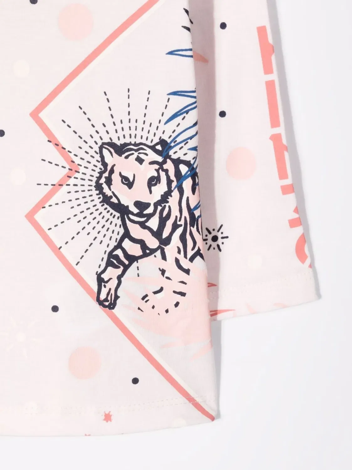 Футболка из органического хлопка с принтом Tiger Kenzo Kids, розовый — фото 3