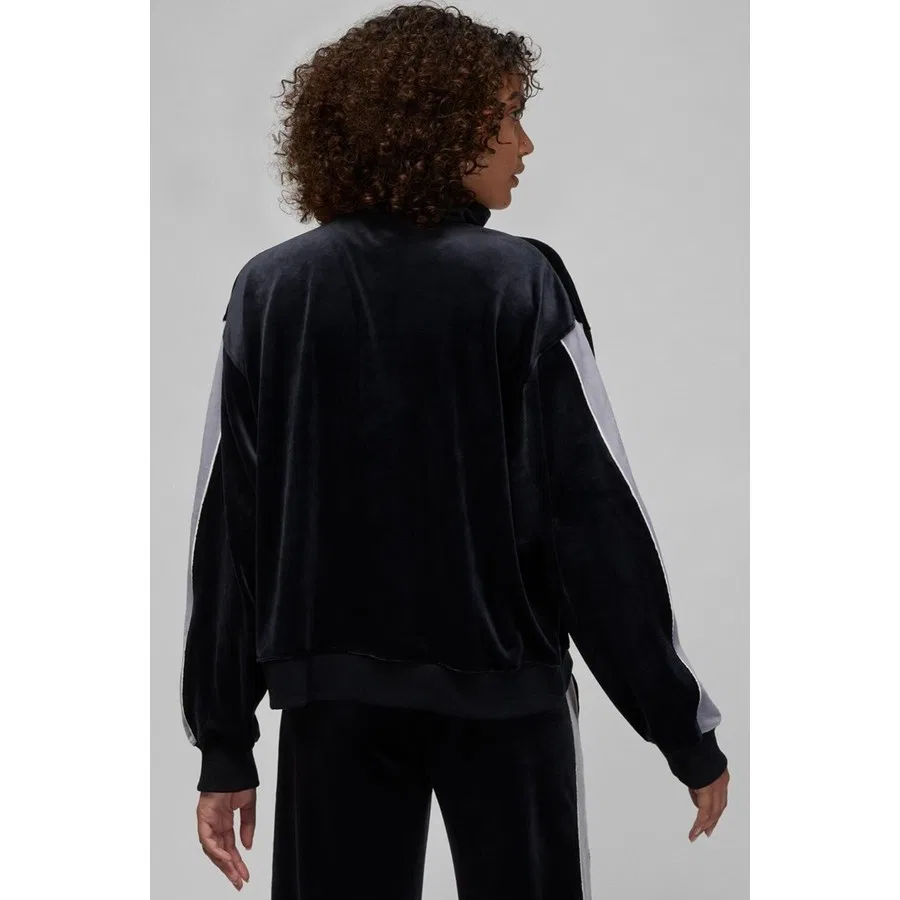 Женский свитшот из велюра Nike Jordan Flight Full Zip Oversize, Черный — фото 2