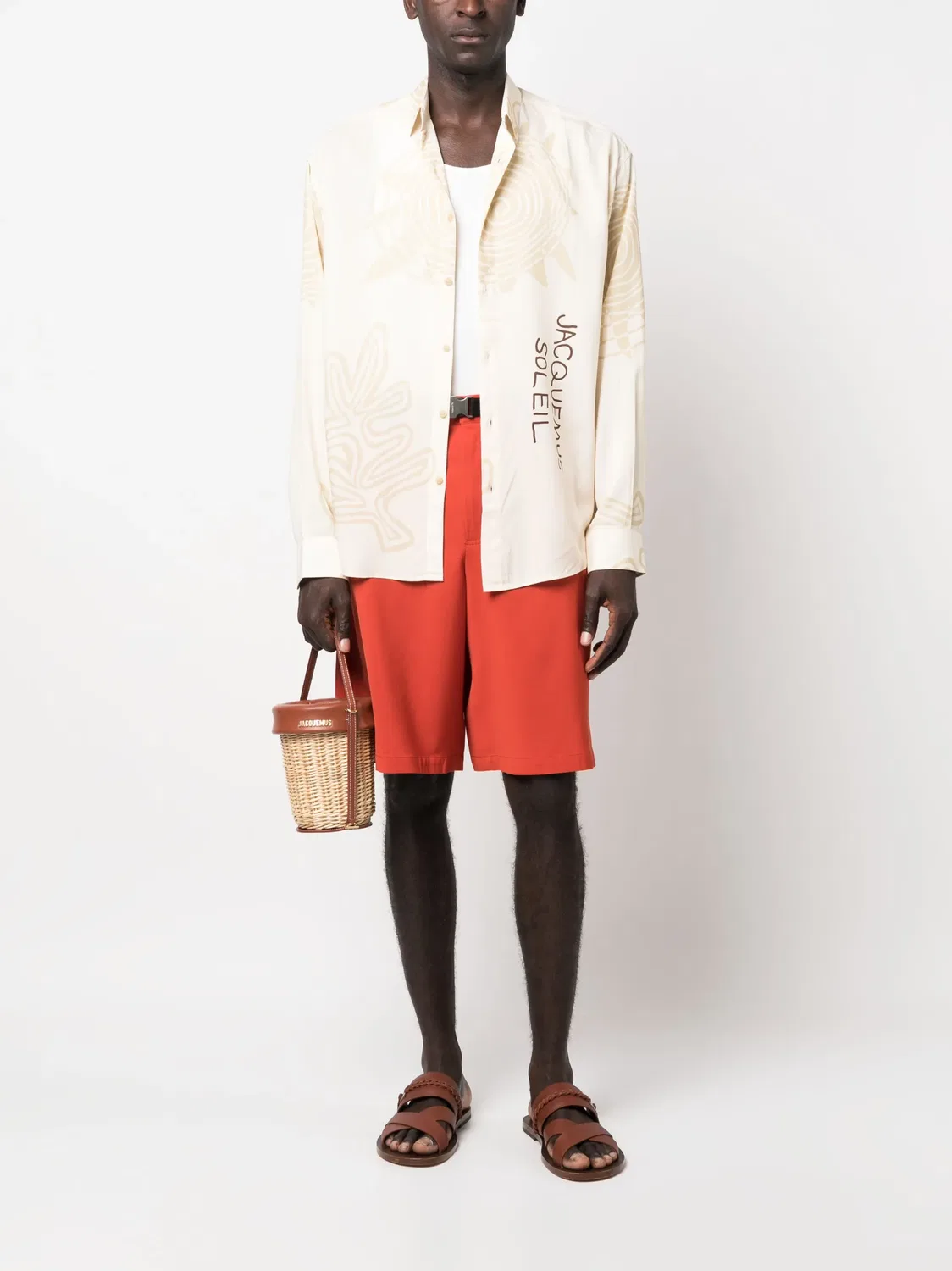 Шорты Meio в терракотовом цвете Jacquemus, оранжевый — фото 3