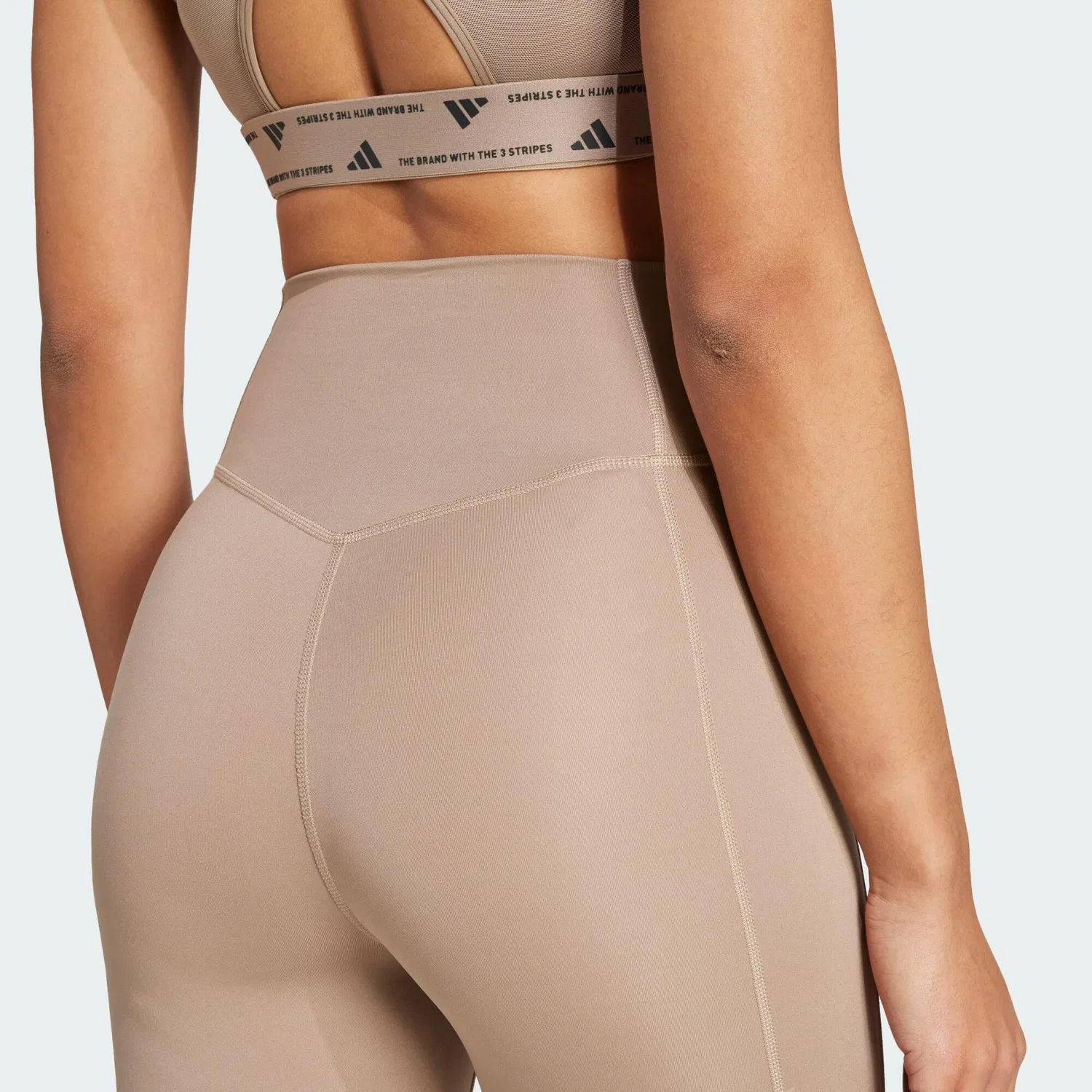 Женские леггинсы для тренировок Optime Essentials Stash Pocket Leggings Adidas, Braun — фото 4