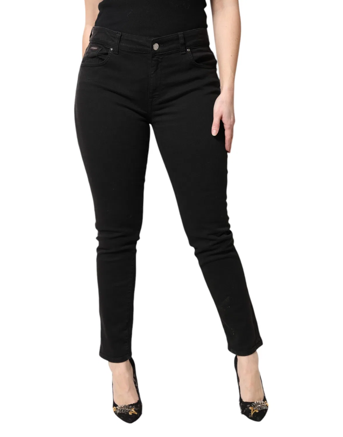 Женские джинсы скинни с средней посадкой Skinny Jeans Dolce & Gabbana, Black