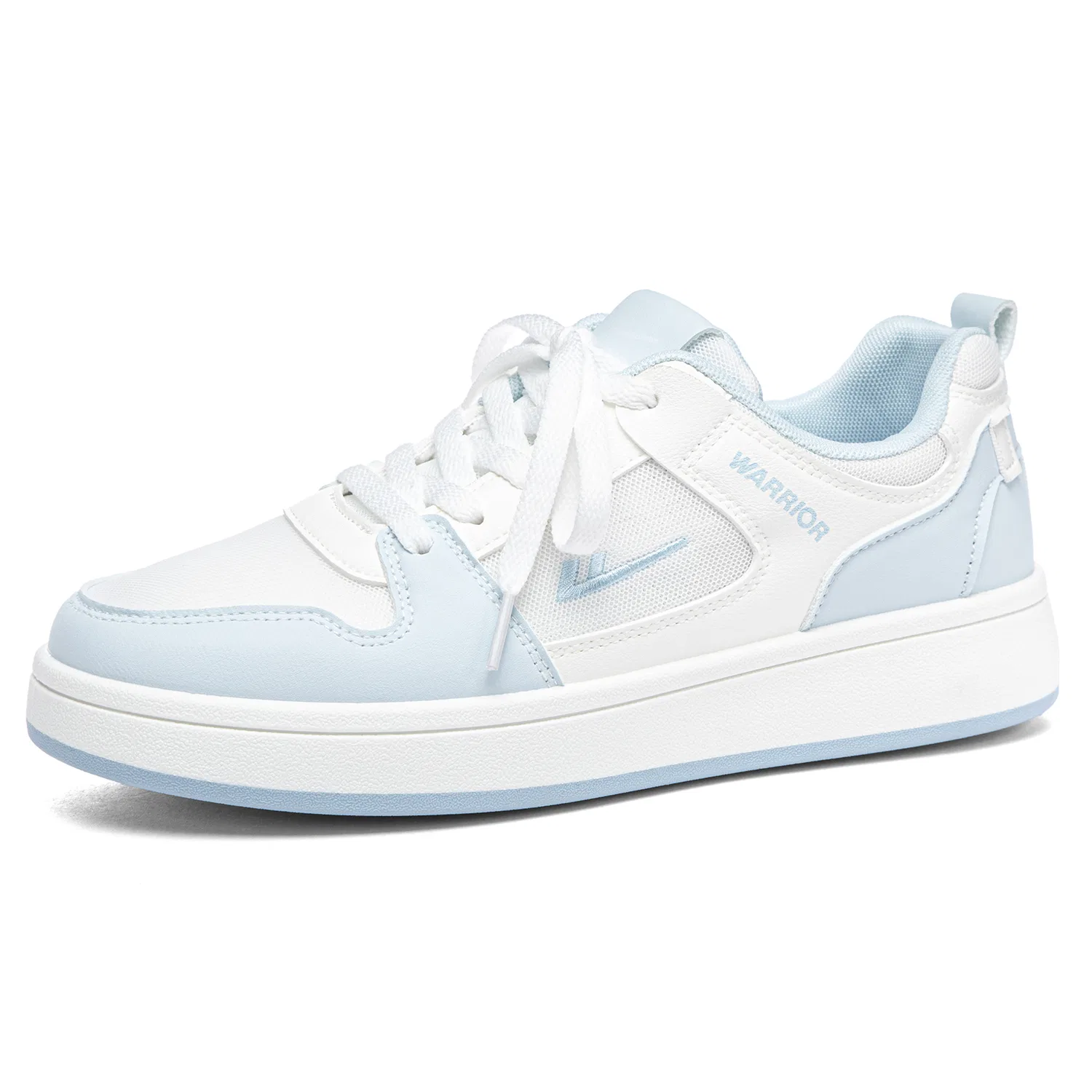 Детские кроссовки для скейтбординга с низким верхом Textile Synthetic Leather, WARRIOR, Ecru Light Blue — фото 3