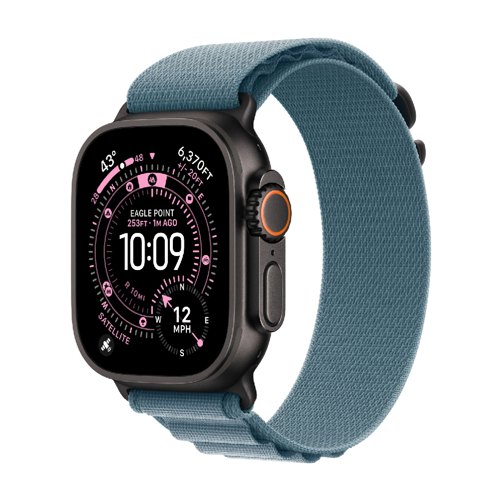 

Умные часы Apple Watch Ultra 3, 49 мм, GPS+Cellular, Black Titanium Case/Light Blue Alpine Loop Small Band, Черный, Умные часы Apple Watch Ultra 3, 49 мм, GPS+Cellular, Black Titanium Case/Light Blue Alpine Loop Small Band