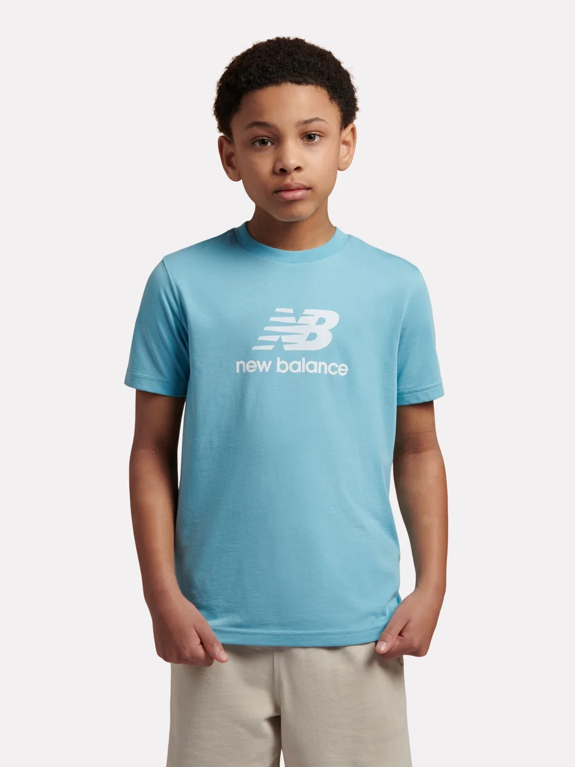 Футболка с логотипом New Balance Stacked Logo, синяя