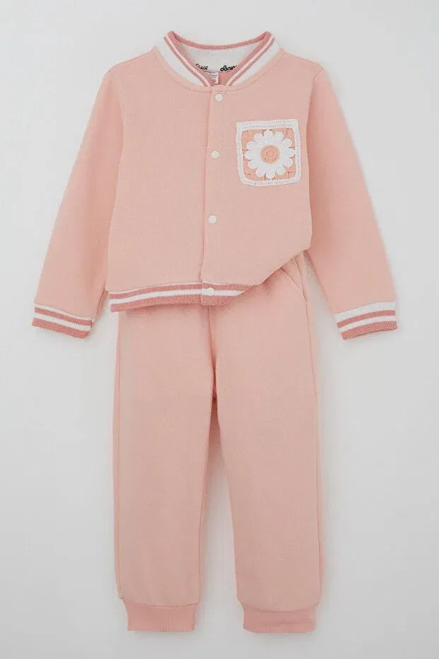 Детский спортивный костюм для девочек хлопковый с принтом Donino Baby, Salmon