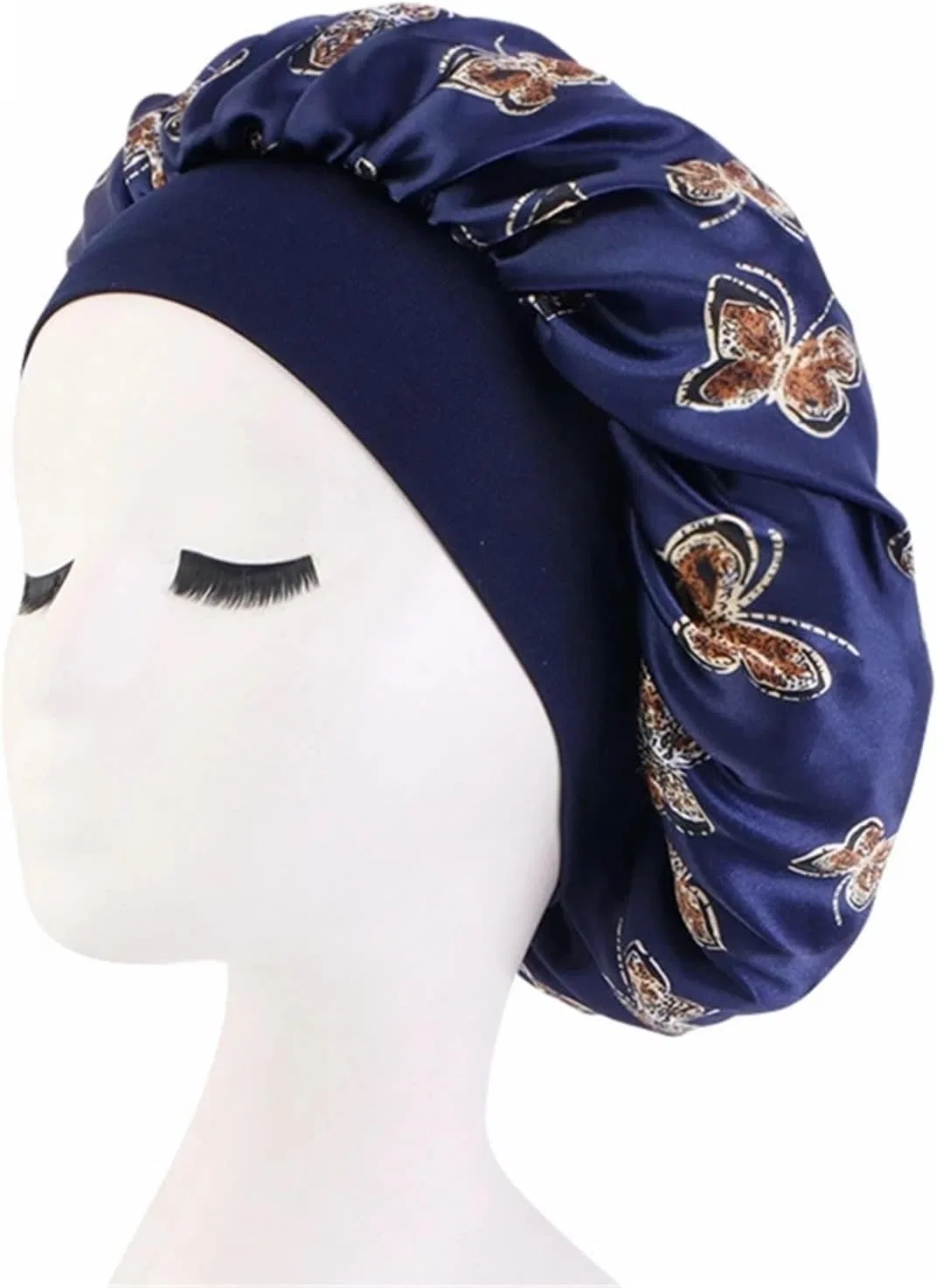 Шапочка для душа Satin с бабочками HKYBCF, Blue