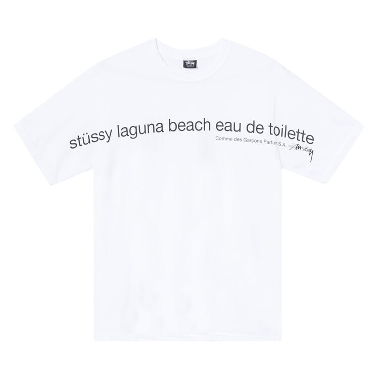 

Футболка Stussy x Comme des Garçons Laguna Beach T-Shirt 'White', белый