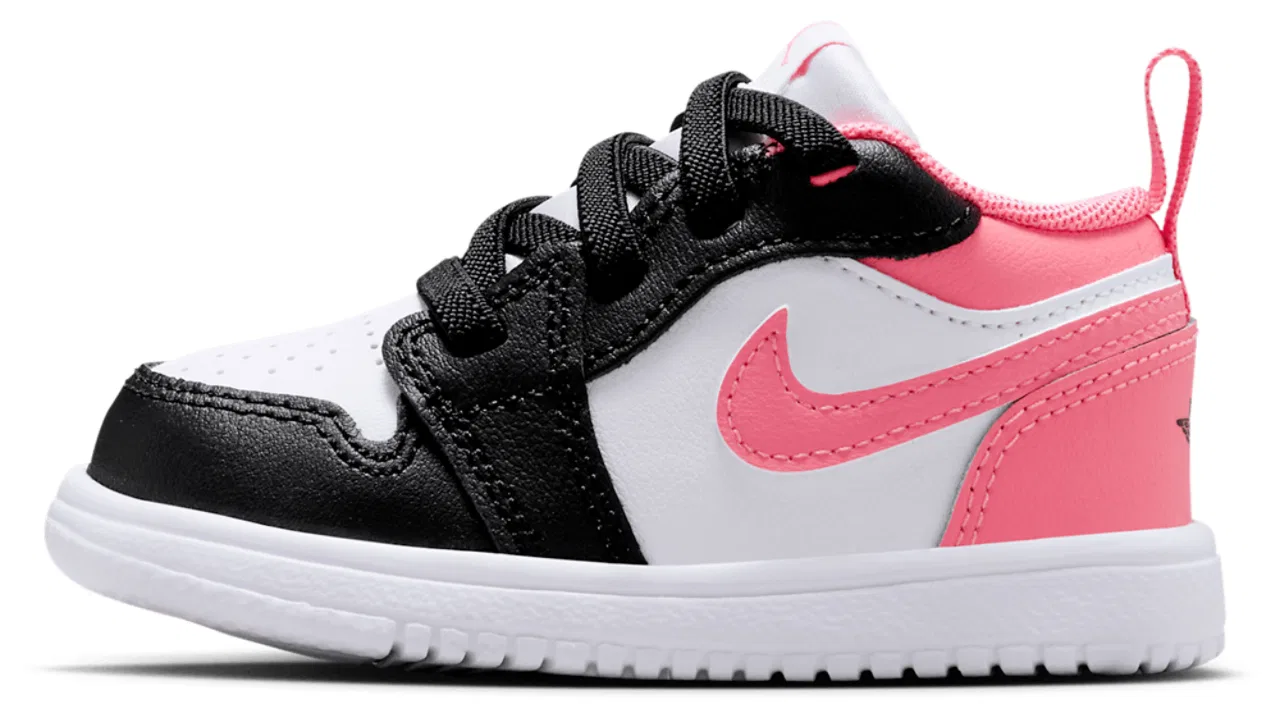 Кроссовки для девочек AJ 1 Low Jordan, цвет Black/Pink Glaze/White — фото 2