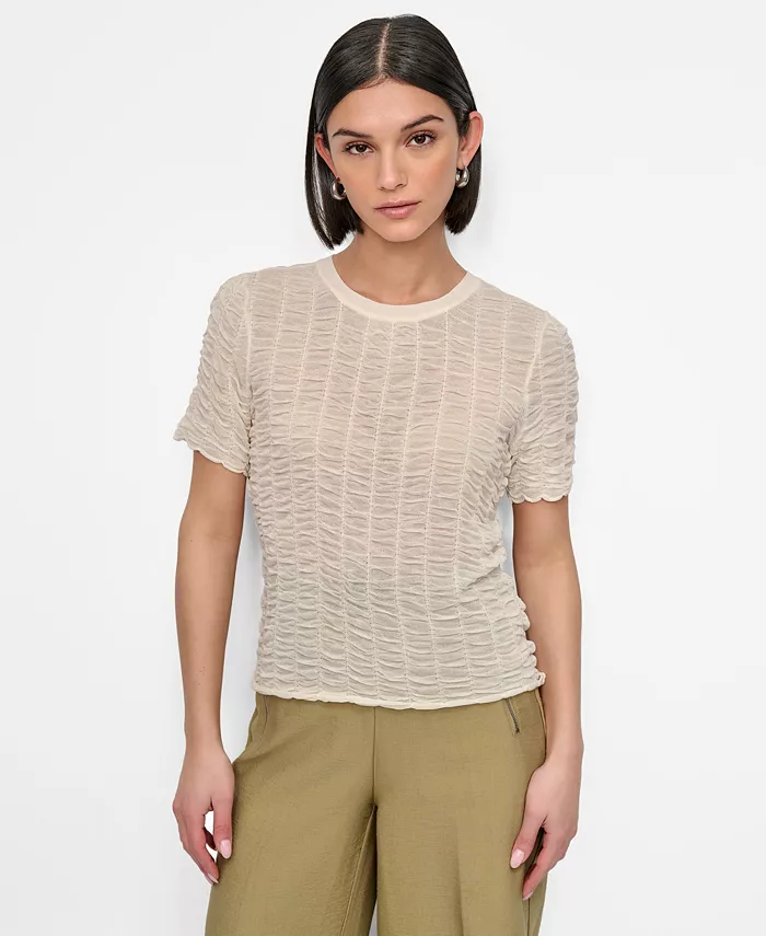 

Женский топ с фактурной отделкой DKNY, белый
