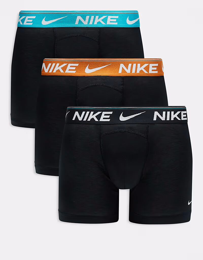 

Комплект из 3 трусов-боксеров Nike Dri-Fit Ultra Comfort черного цвета с контрастными поясами