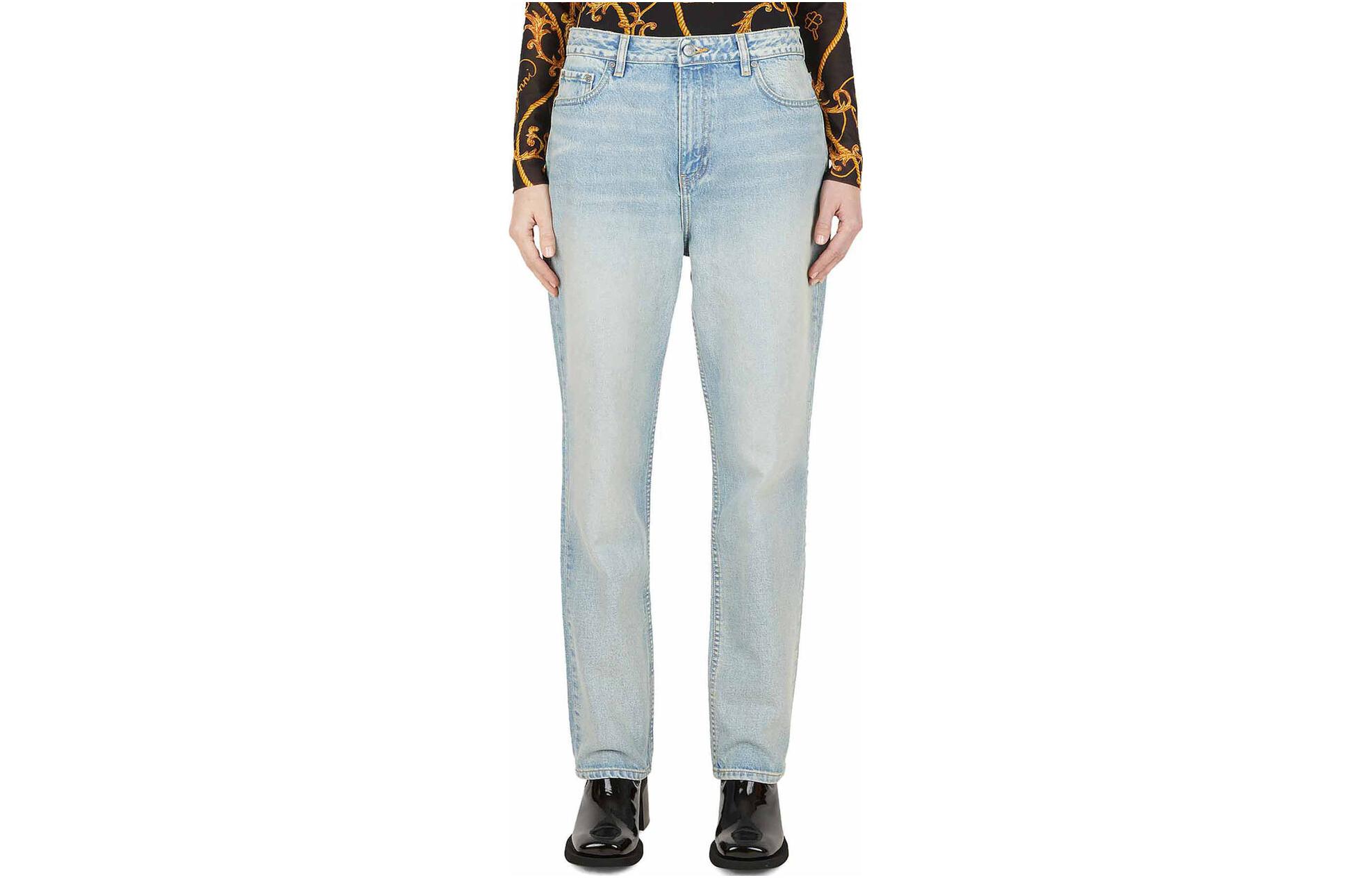 

Прямые джинсы на пуговицах GANNI, светло-голубой