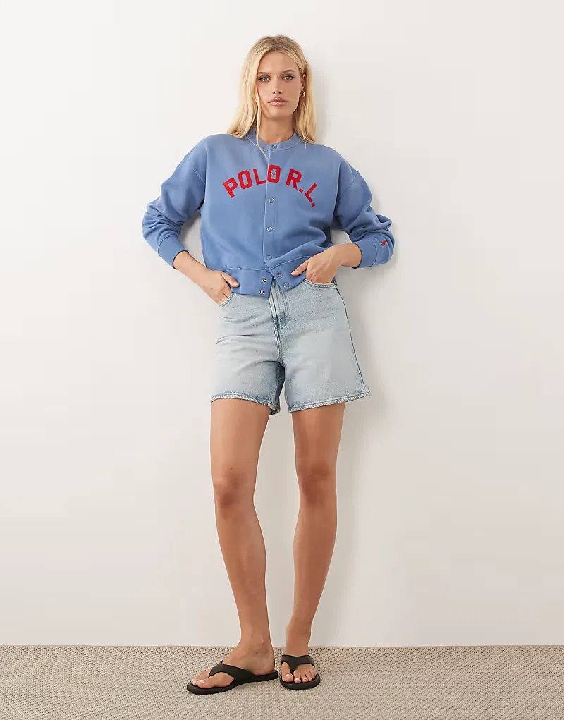 Толстовка Polo Ralph Lauren RL на пуговицах, синяя — фото 2