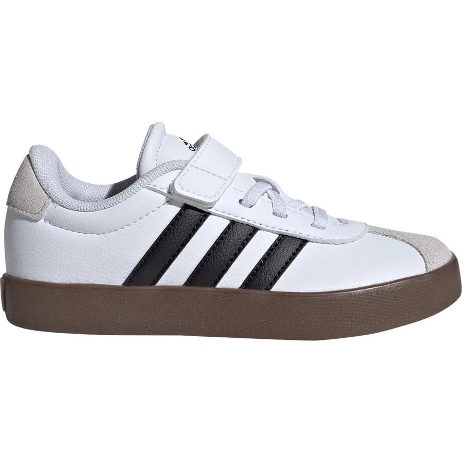 Кроссовки для скейтбординга с верхом из кожзаменителя VL Court 3.0 adidas, Бело-черно-серый — фото 2