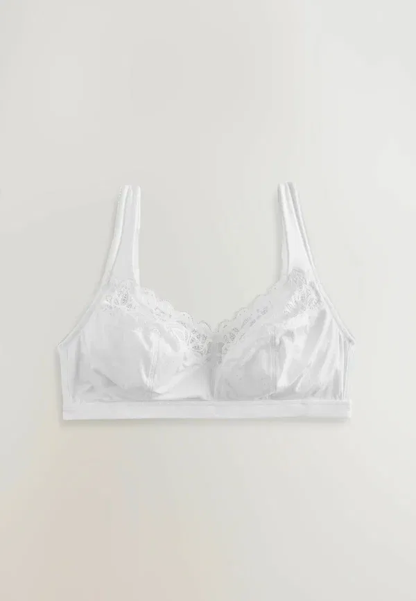 Бюстгальтер-майка из кружева, Regular Fit - total support modal & lace 2 pack bras b-h, Next, Navy White, белый/темно-синий — фото 2