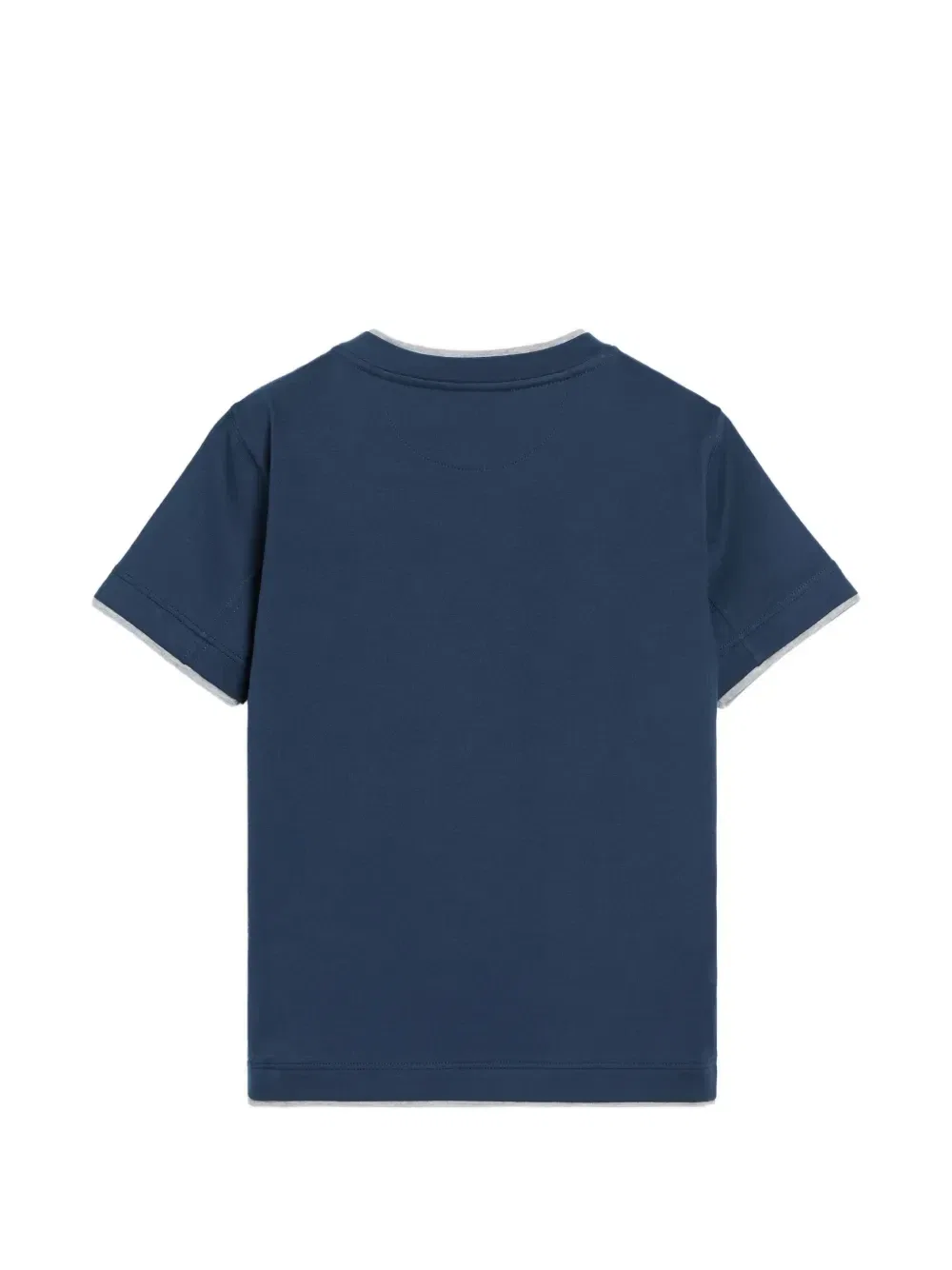 Футболка из джерси с искусственным слоем Brunello Cucinelli Kids, синий — фото 2