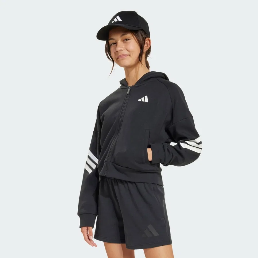 Спортивная куртка с капюшоном Future Icons 3-Stripes adidas, Черно-белый