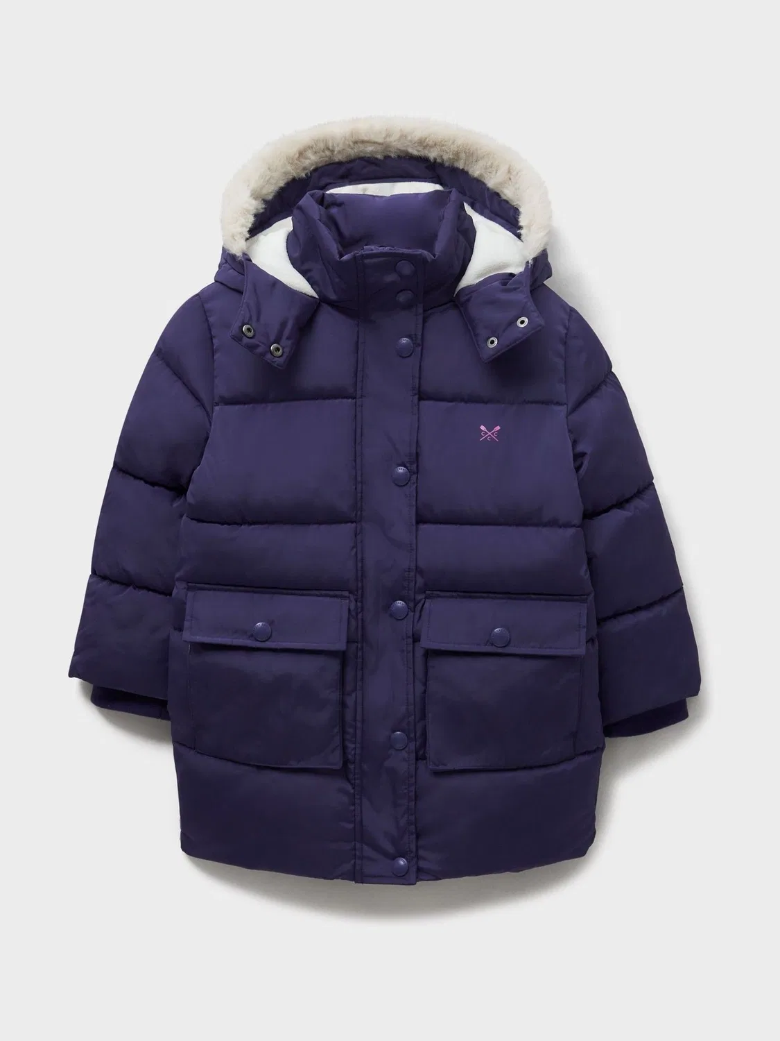 Пуховик с флисовой подкладкой Crew Clothing, синий