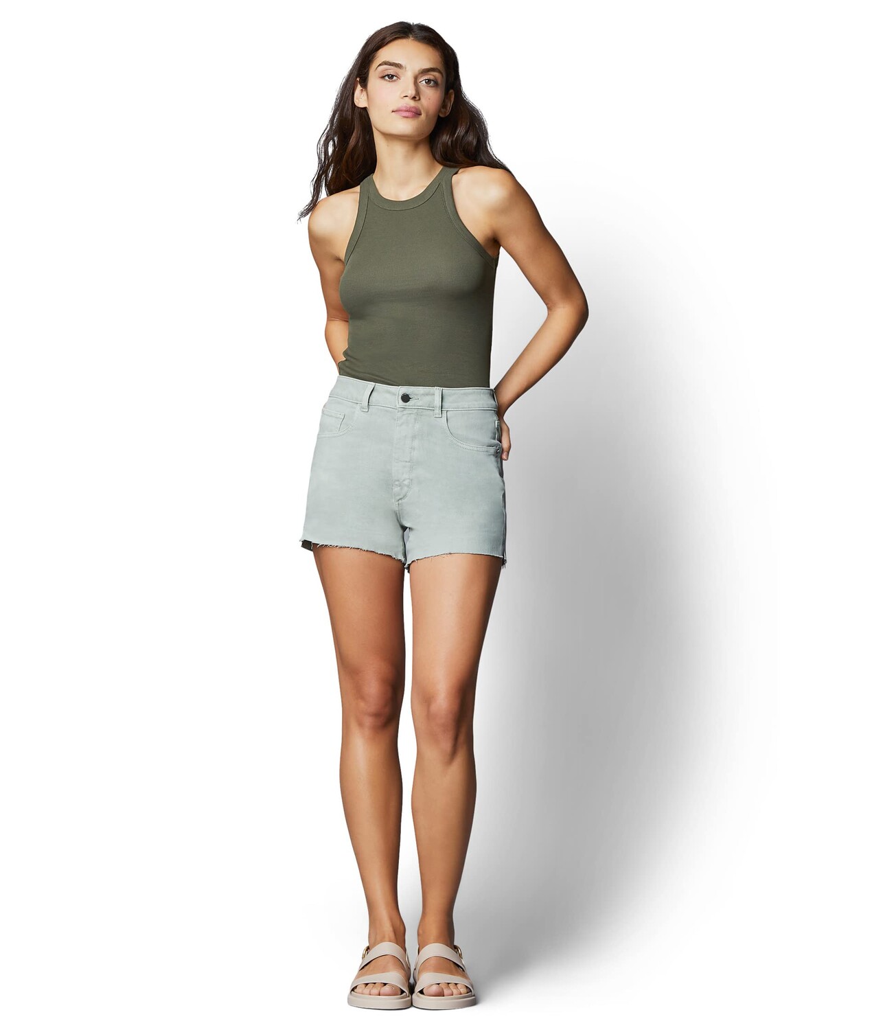 

Шорты DL1961, Emilie High-Rise Vintage Shorts 4" in Kiwi Raw