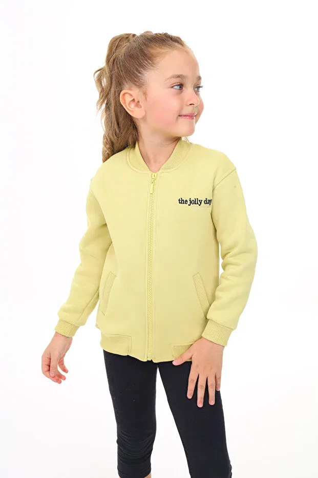 Детский кардиган с вышивкой для девочек Toontoy, Light Green — фото 3