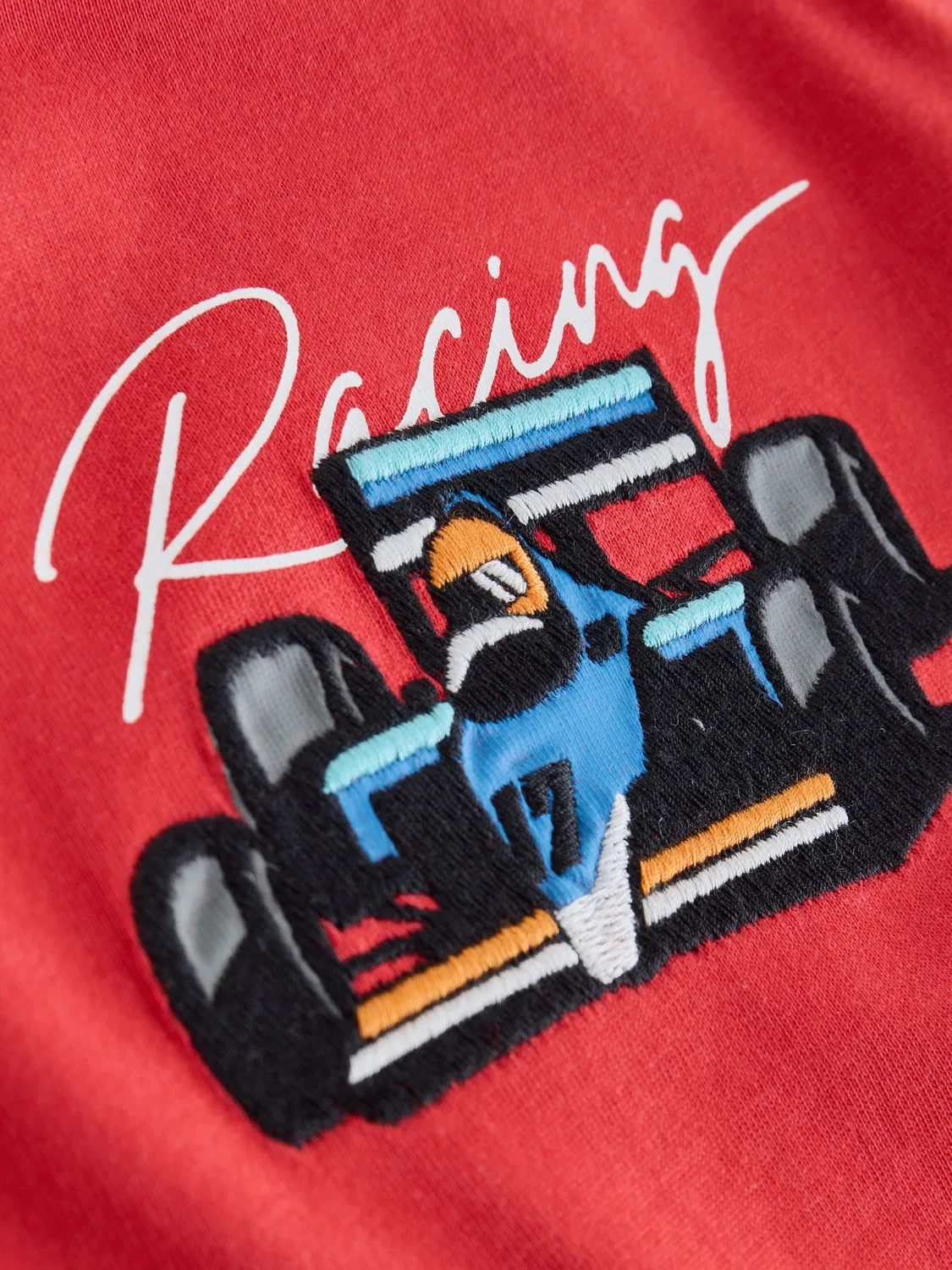 Футболка с графическим принтом Red Car Embroidery Next, красная — фото 4