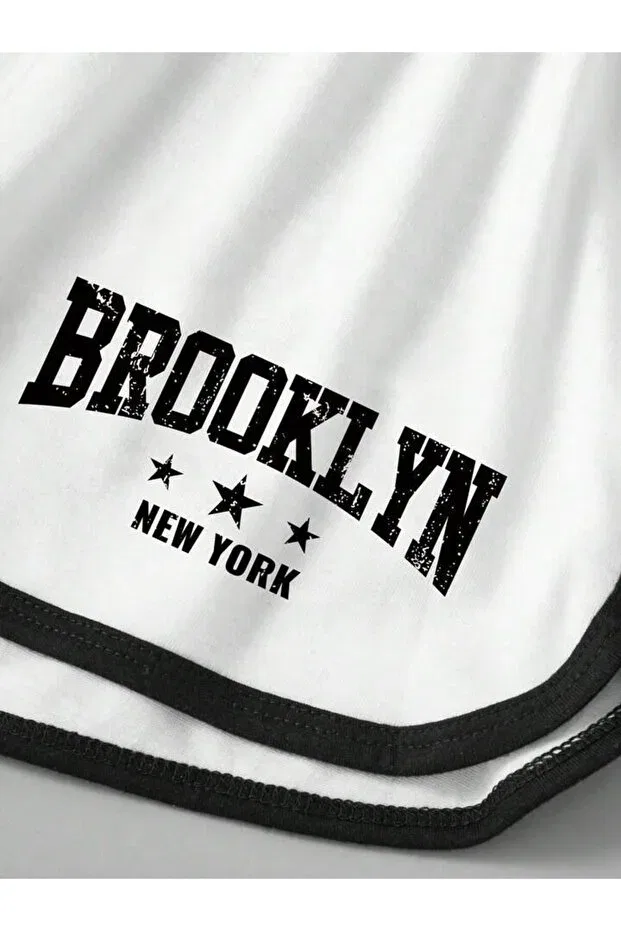 Детские шорты для девочек с принтом 3-шт Brooklyn New York Morning Kids, Black-Gray-White — фото 3