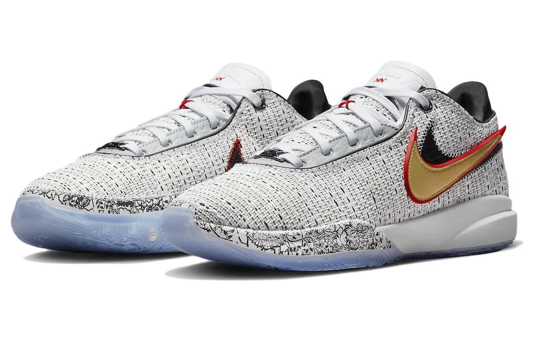 Кроссовки Nike LeBron 20, серый/золотой — фото 3