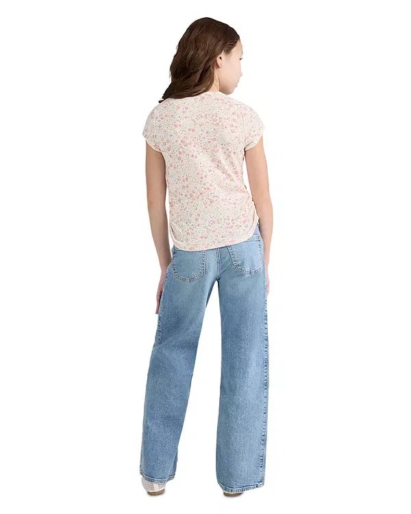 Детский топ для девочек с цветочным принтом Abercrombie Kids, Chalk Pink — фото 4