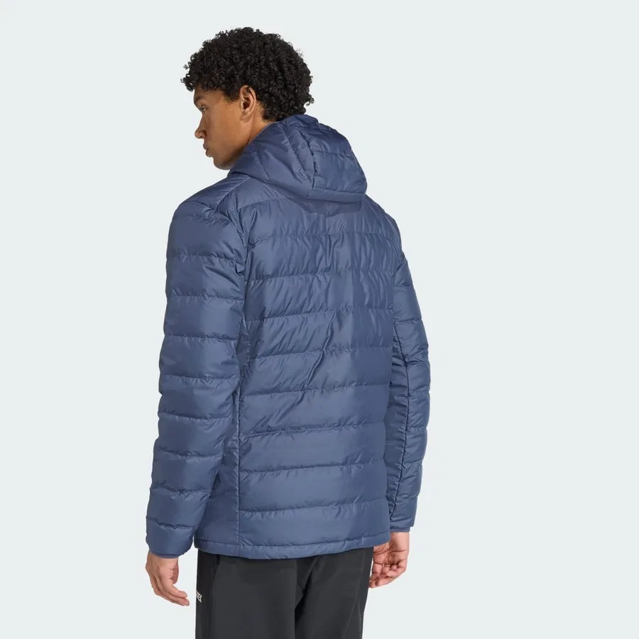 Мужская куртка с капюшоном с принтом Terrex Multi Light Down ClimaWarm adidas, Синий — фото 2