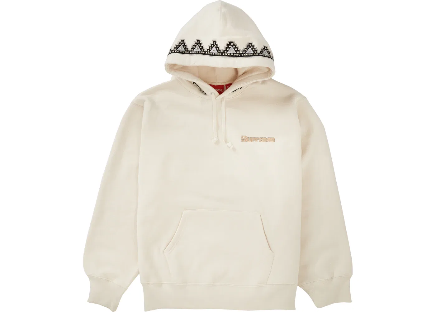 Мужской худи с принтом Supreme Pharaoh Studded Hooded Sweatshirt Supreme, Natural — фото 2