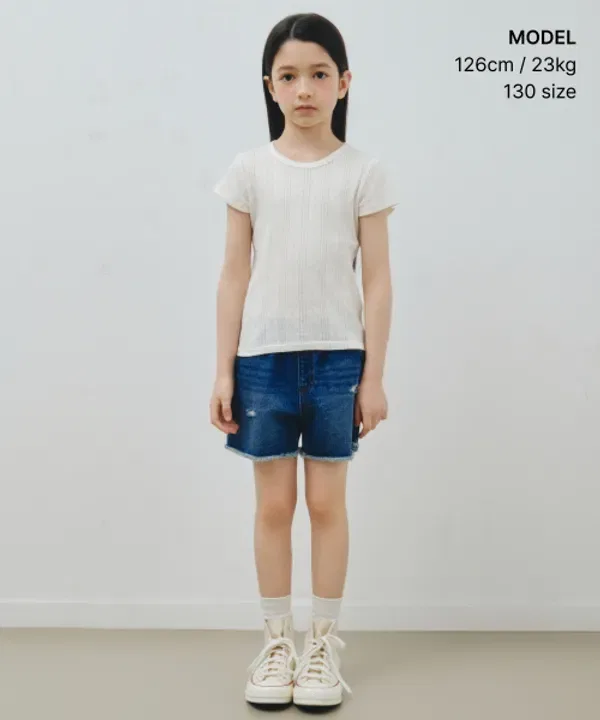 Шорты джинсовые мини, Musinsa Standard Kids, Medium Indigo — фото 2