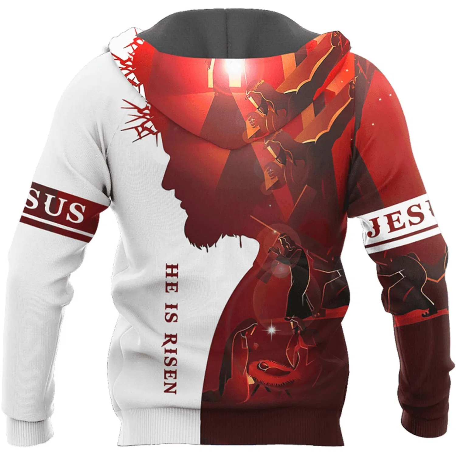 Мужской свитшот с принтом Christian Tattoo, Jesus Hoodie-9 — фото 2