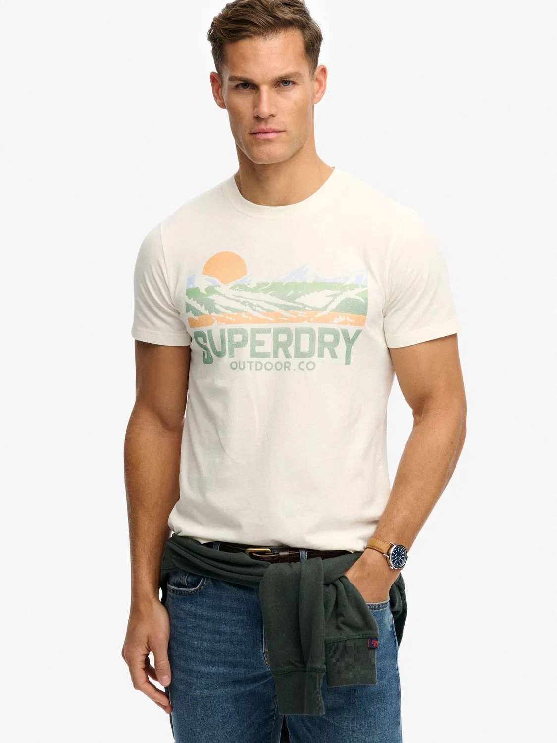 Футболка с принтом Outdoors Mountain Relaxed Superdry, белый