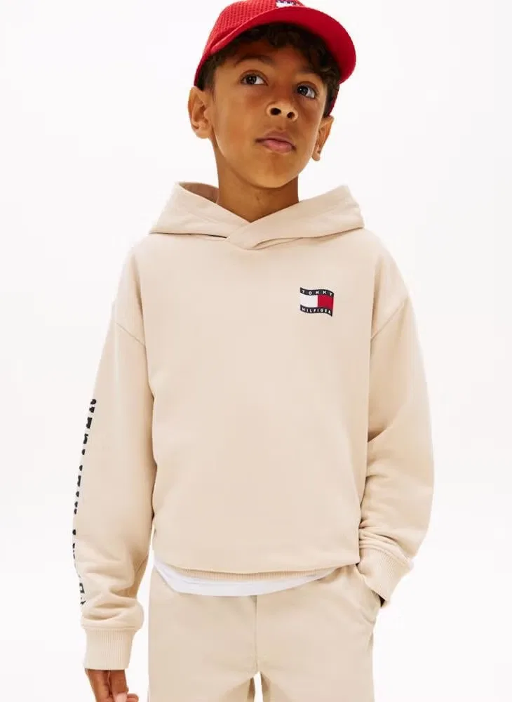 Худи с принтом Wavy Flag Tommy Hilfiger, бежевый