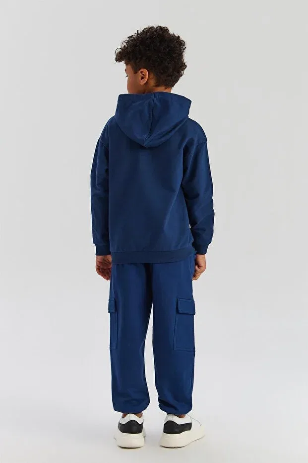 Детские свитшот для мальчиков с капюшоном Nebbati Basic, Navy Blue — фото 4