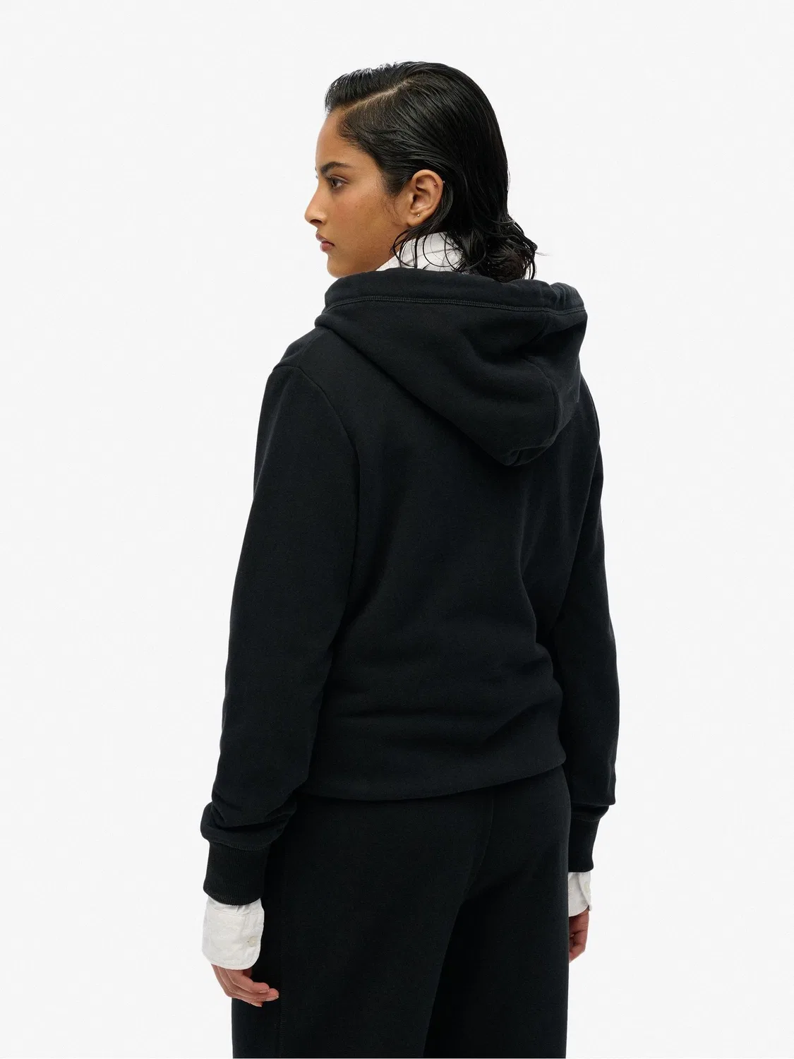 Худи на молнии, свободный крой, Essential Logo Superdry, черный — фото 2