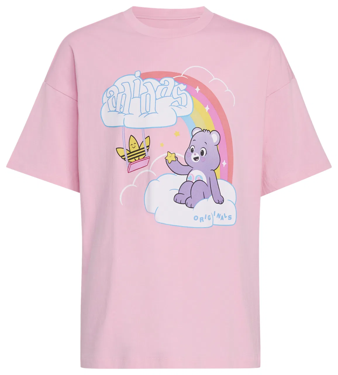 Детская футболка для девочек с камуфляжным принтом adidas Originals x Care Bears, Light Pink