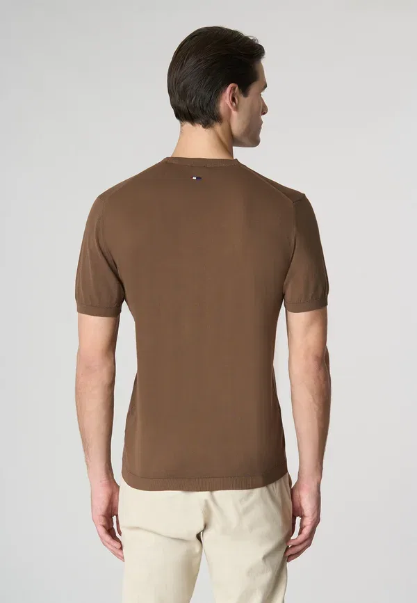 Футболка хлопковая Basic T-shirt U.S. Polo Assn., marrone, коричневый — фото 3