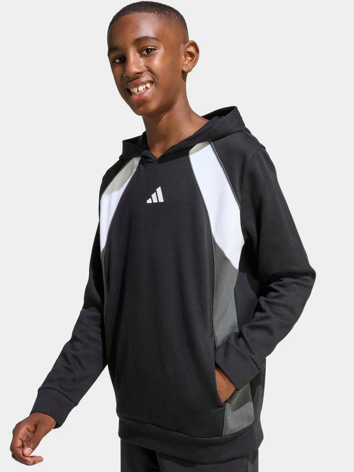 Худи цветблок adidas, черный — фото 4