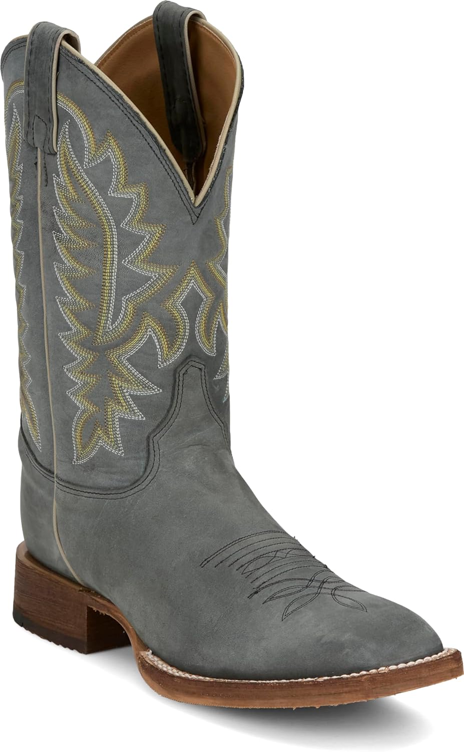 Мужские ковбойские сапоги Justin Rancho 11 Western Leather - прочные, классический дизайн, комфортная посадка, идеально подходят для ранчо и родео, серый — фото 3