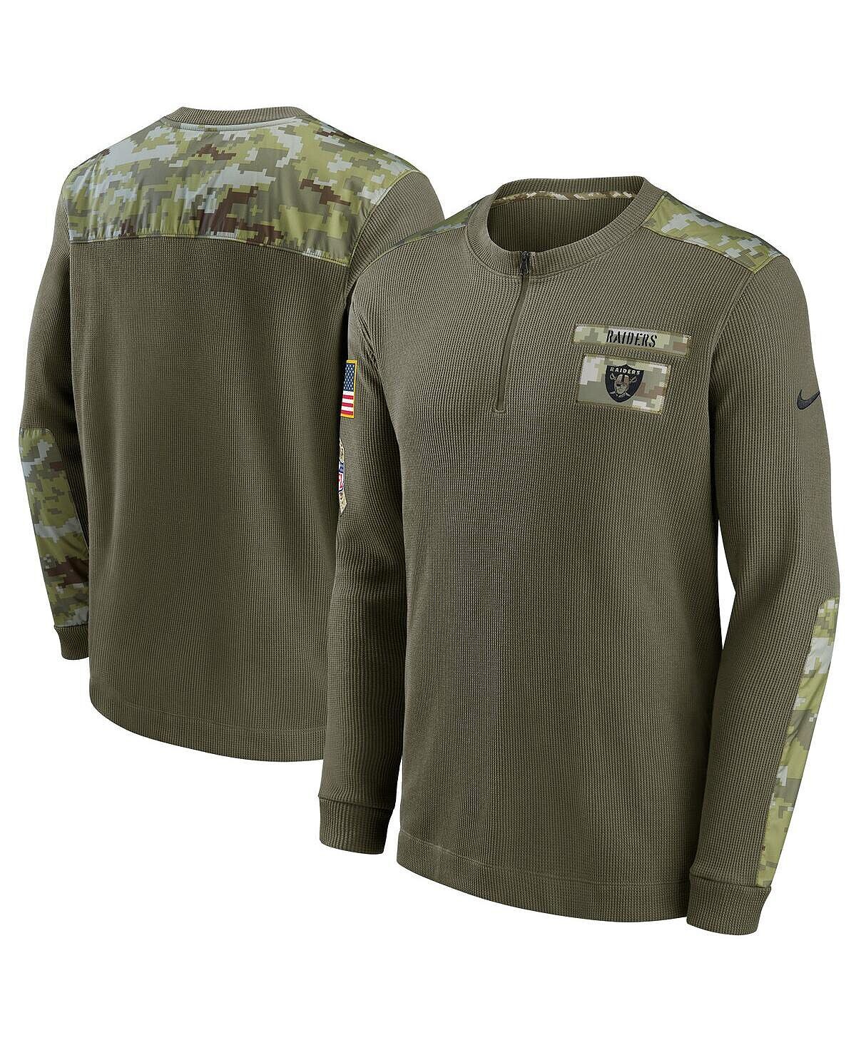 

Мужская оливковая термотоп с длинным рукавом las vegas raiders 2021 salute to service henley Nike
