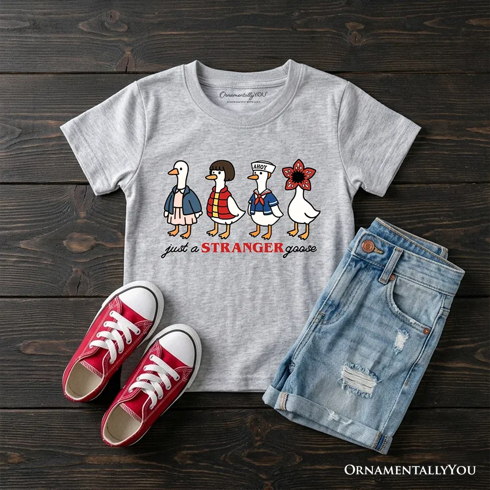 Детская футболка с принтом гуся и забавной надписью Just a Stranger Goose OrnamentallyYou, Sport Gray