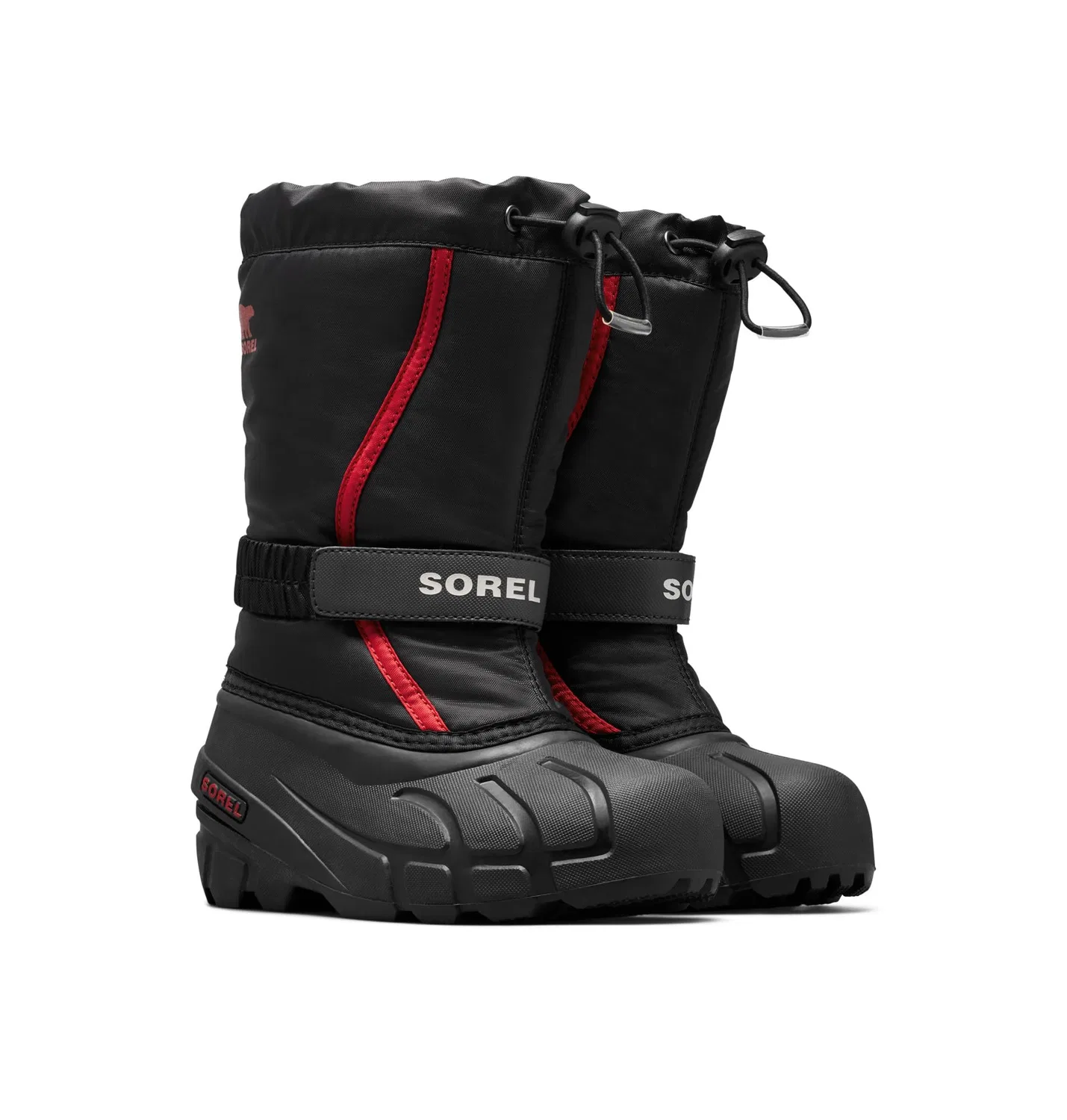 Детские зимние ботинки для девочек с водонепроницаемым верхом Youth Collection Sorel, Black Bright Red