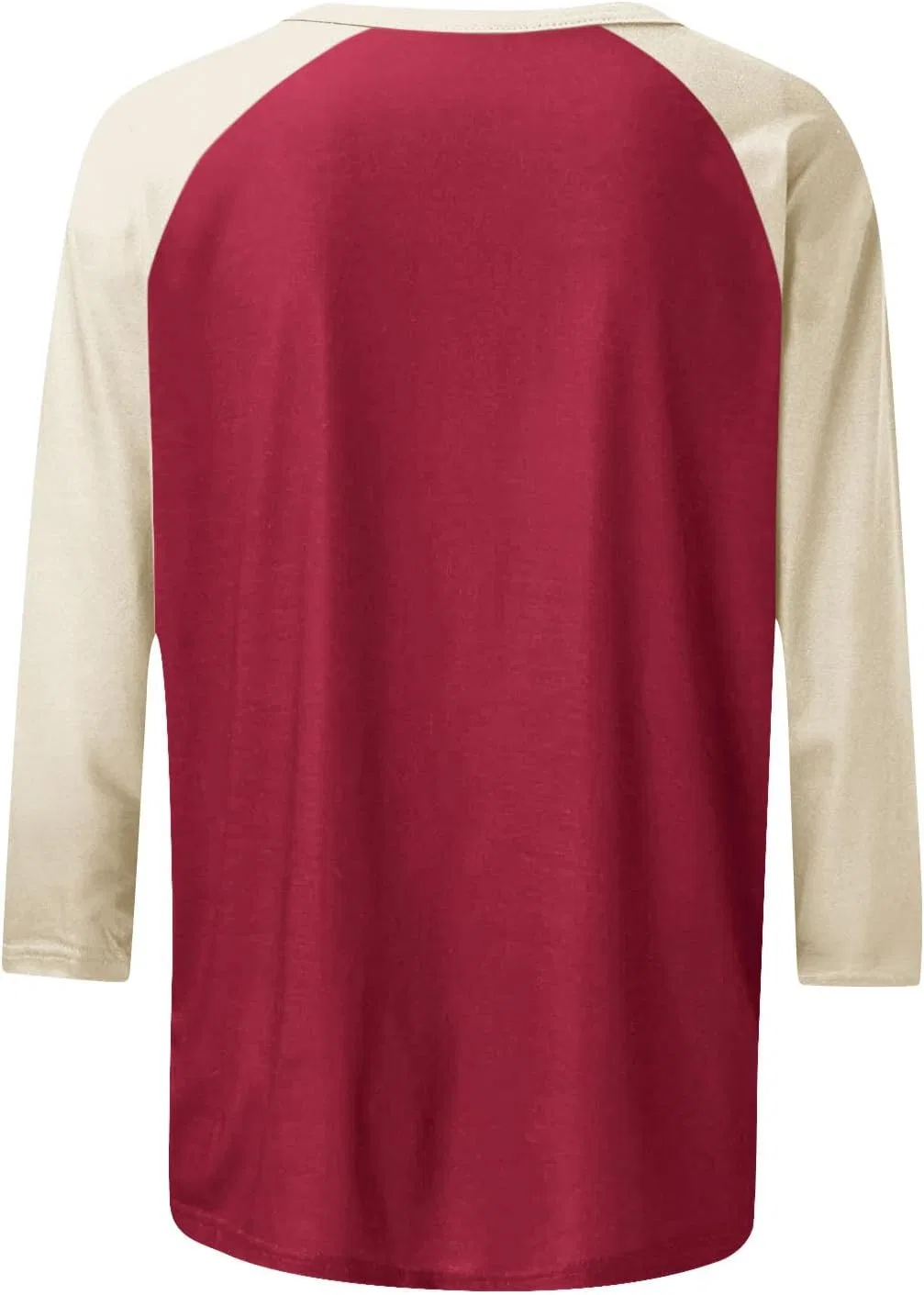 Женская футболка с рукавом 3/4 Color Block Raglan Tshirt, Red-3 — фото 4