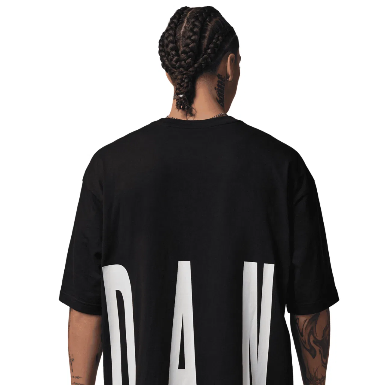 Мужская футболка Torso Stretch Oversized Short Sleeve Crew Jordan, цвет Black/Infrared 23 — фото 2
