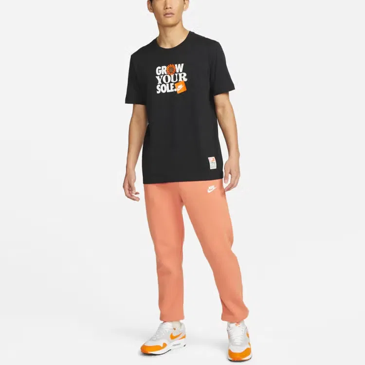 Футболка с принтом цветочного алфавита Nike, черный — фото 2