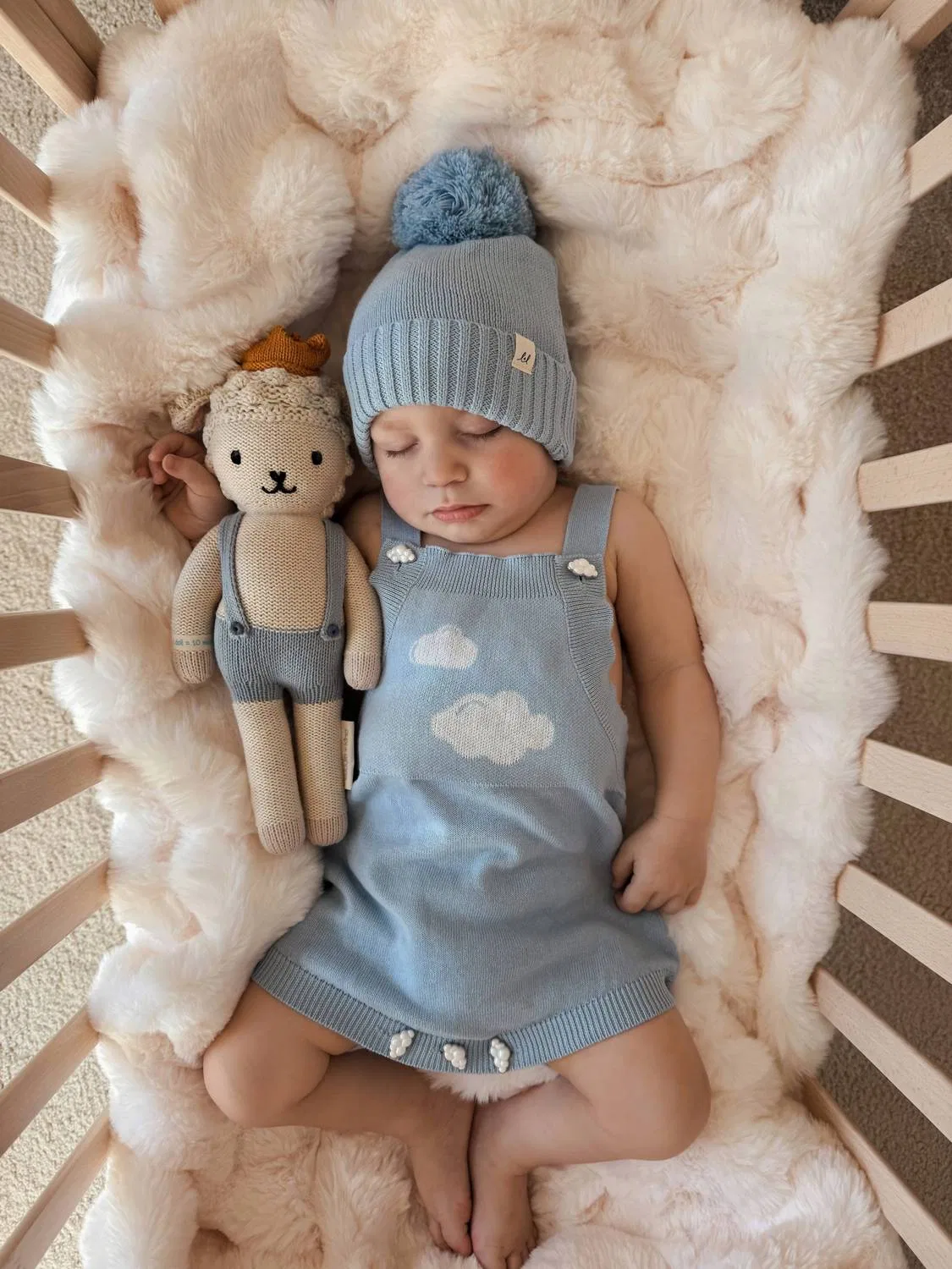 Детский боди-комбинезон без рукавов из органического хлопка Cloud Dreams Luna & Luca, Powder Blue