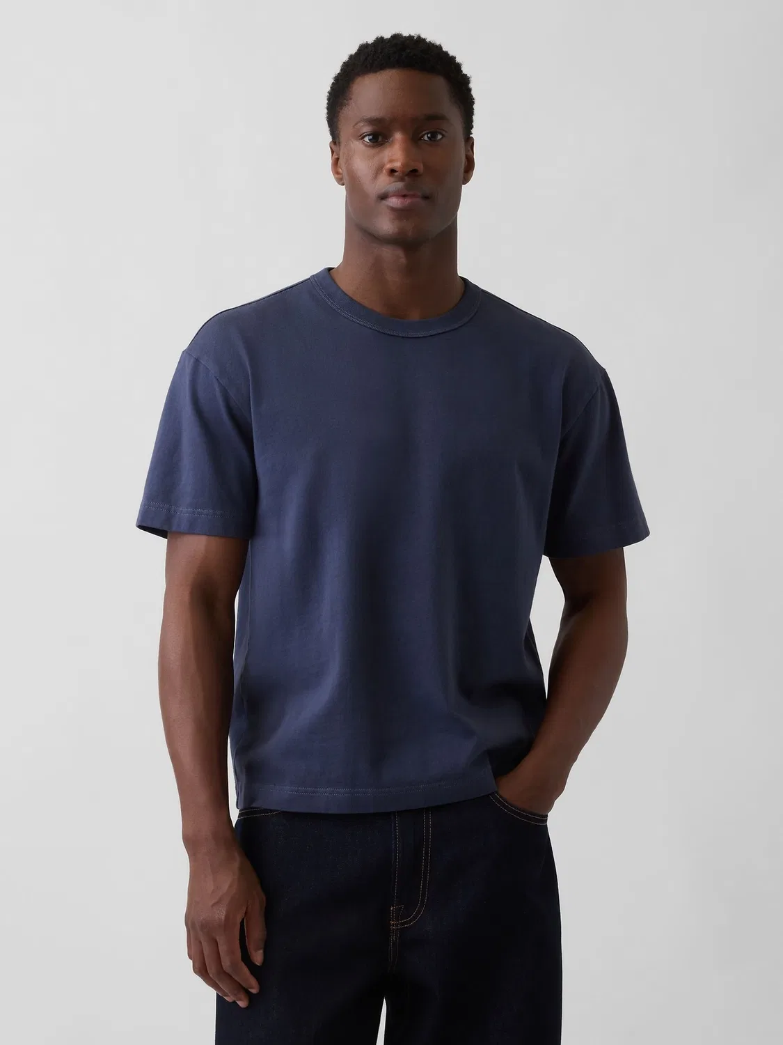 Футболка боксового кроя Gap Heavyweight Boxy, темно-синий