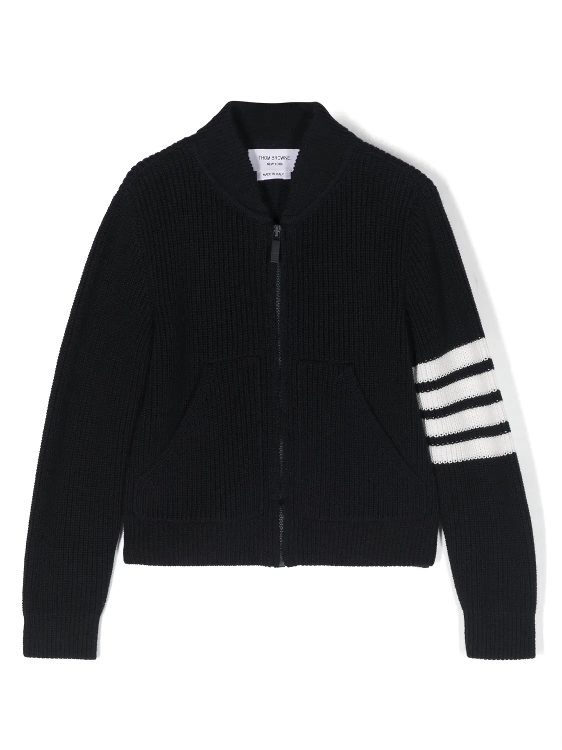 Кардиган с застежкой на молнии 4-Bar Thom Browne, синий