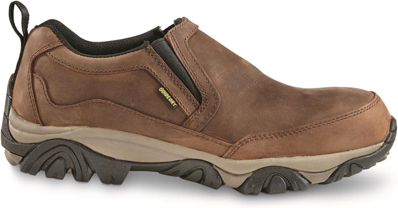 Мужские кожаные водонепроницаемые слипоны Guide Gear Arrowhead II, нескользящие, дышащие, легкие, для походов, прогулок, активного отдыха, повседневной носки, работы и официальных случаев, коричневый — фото 4