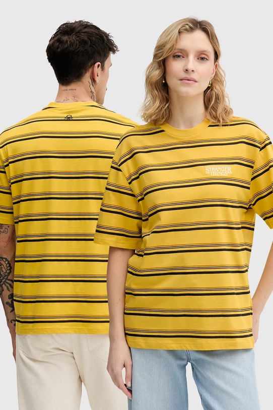 

Хлопковая футболка Stranger Things United Colors Of Benetton, желтый